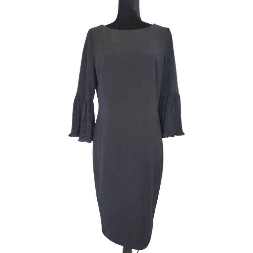 ✅ Calvin Klein women’s black medium dress with golden zipper back size 12